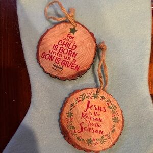 Rustic Holiday Ornaments with Inspirational Messages